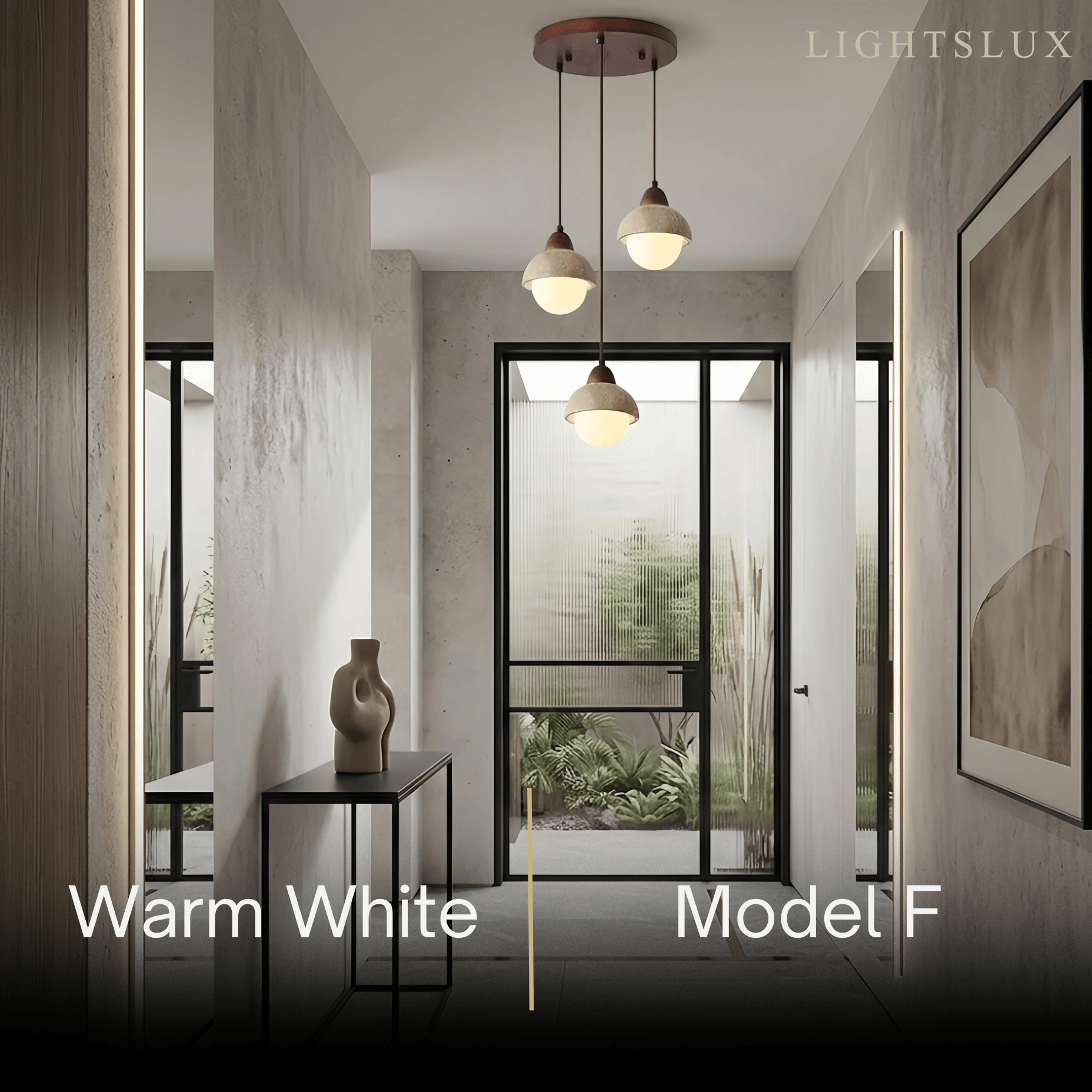 Strata Minimalistische Multi-Leuchten-Pendelleuchte – Travertin & Walnussholz Beige für das Esszimmer