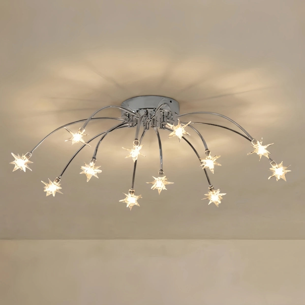 Nebula Art Deco Ceiling Light - Gold/Black/Chrome Metal Fixture for Bedroom