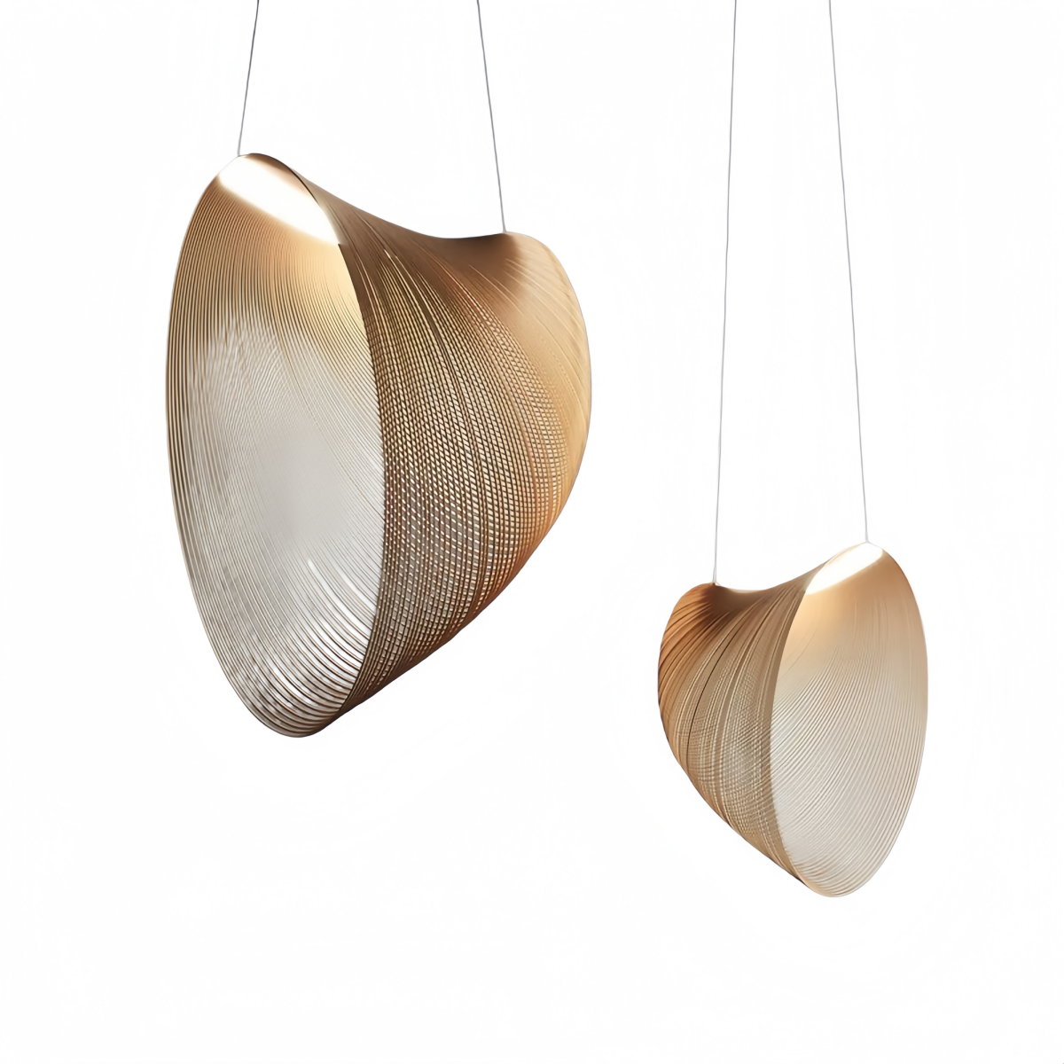 Zenno Art-Deco-Pendelleuchte – Unregelmäßiges Holzdesign für das Esszimmer