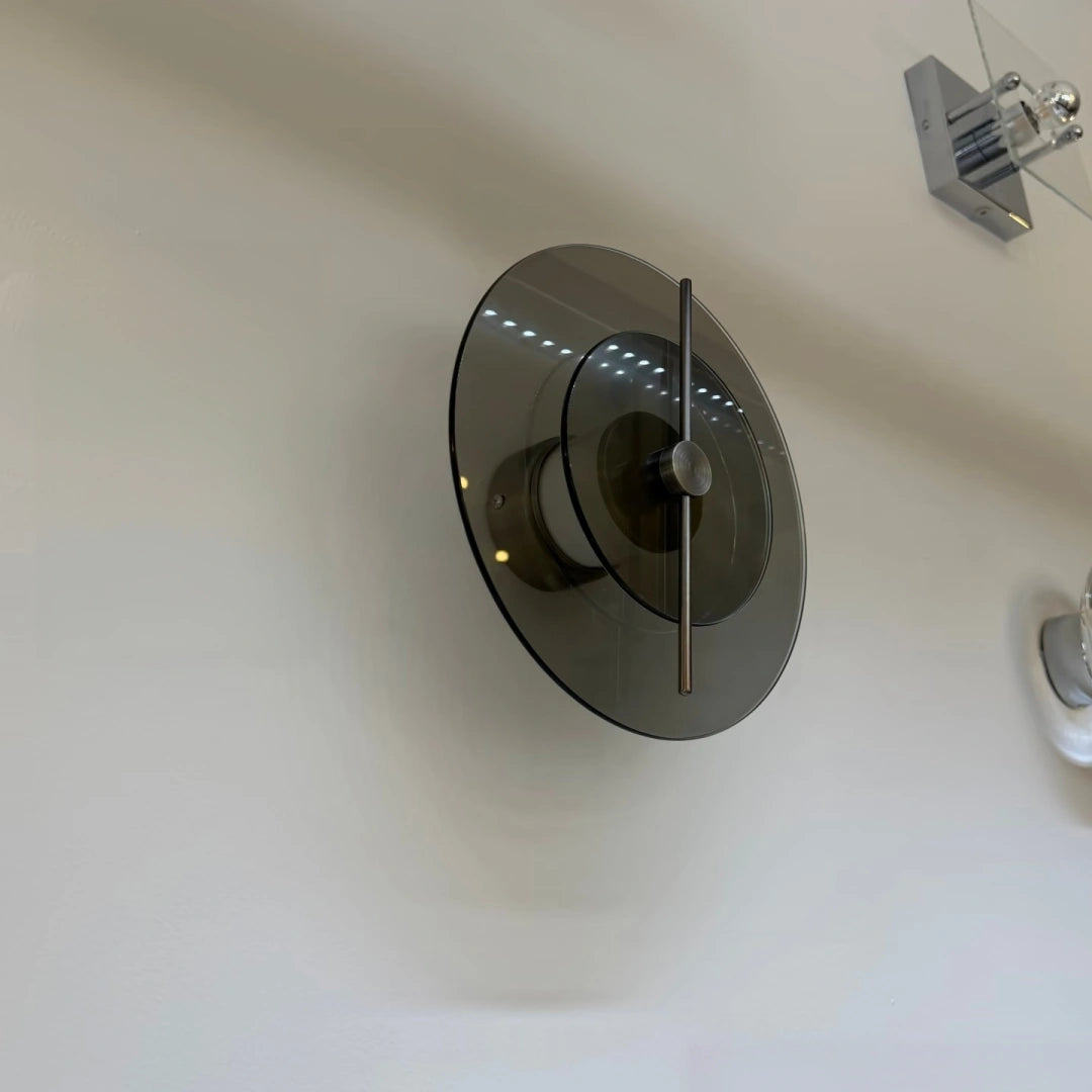 Vetro Moderne Wandleuchte – Glas und Karbonstahl mit drehbarem Schirm für Wohnzimmer und Schlafzimmer