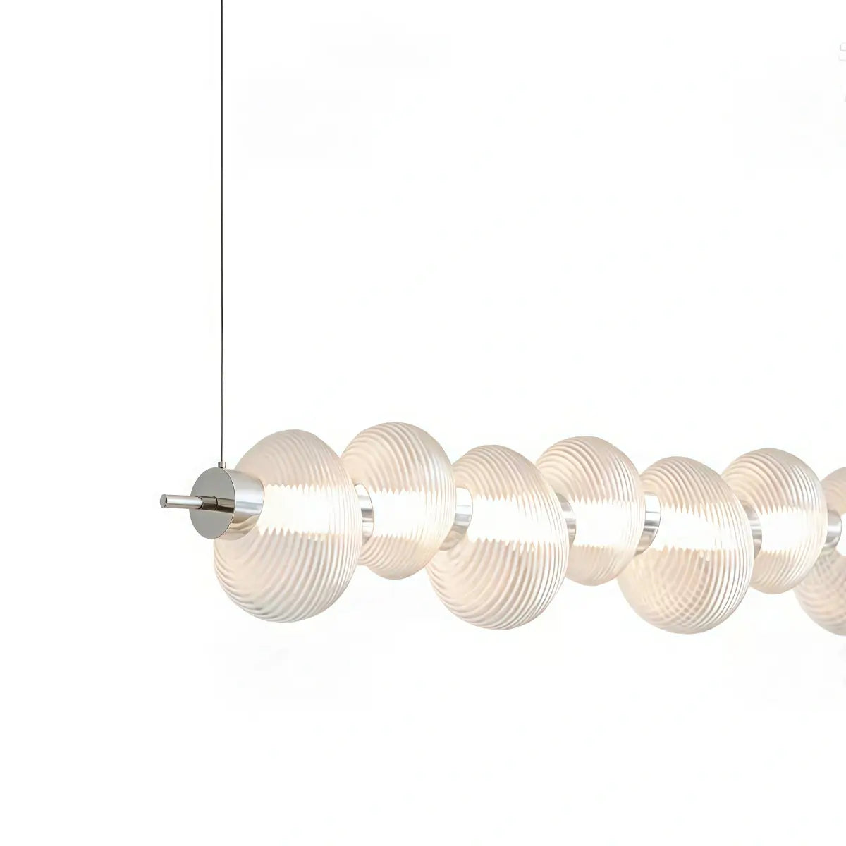 Vetro Retro Linear Glass Pendant Light -- White Or Clear for Dining Room