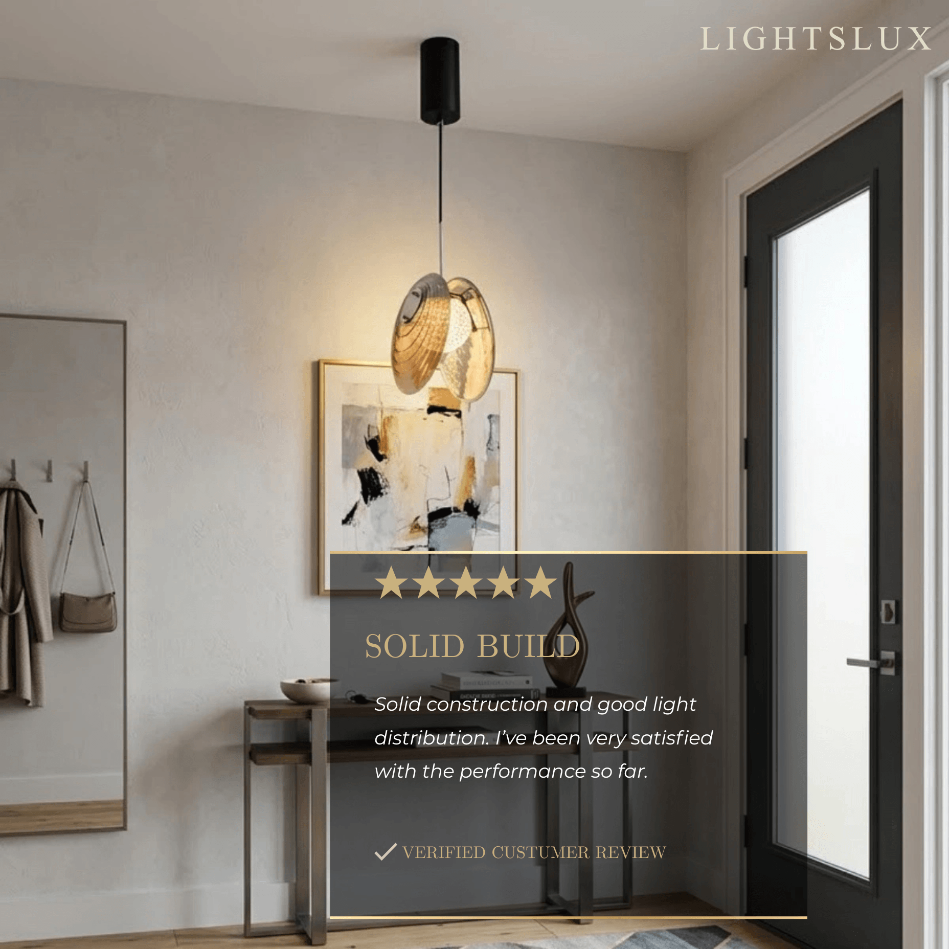 Lunara Modern Glass Disc Pendant Light--Amber/Smoke Grey for Living Room