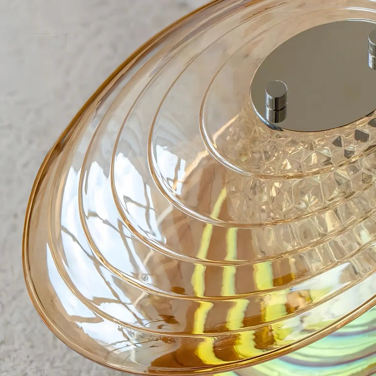 Lunara Modern Glass Disc Pendant Light--Amber/Smoke Grey for Living Room