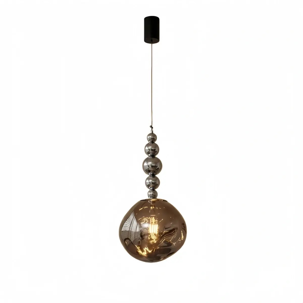 Lunara Modern Pendant Light – Acrylic Globe & Carbon Steel for Bedroom