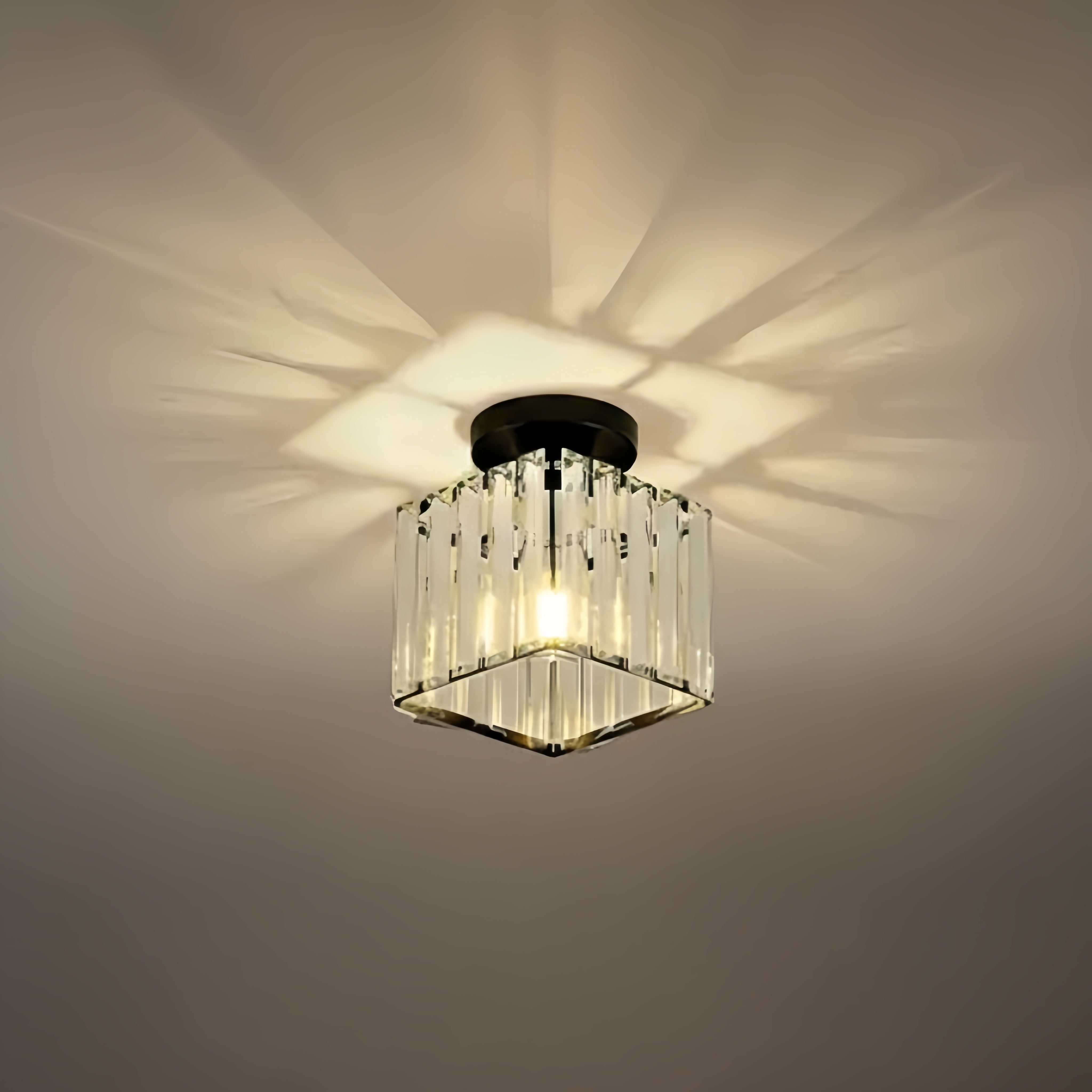 Vetro Moderne Deckenleuchte Metall/Kristall Design in Schwarz/Gold/Silber für Schlafzimmer