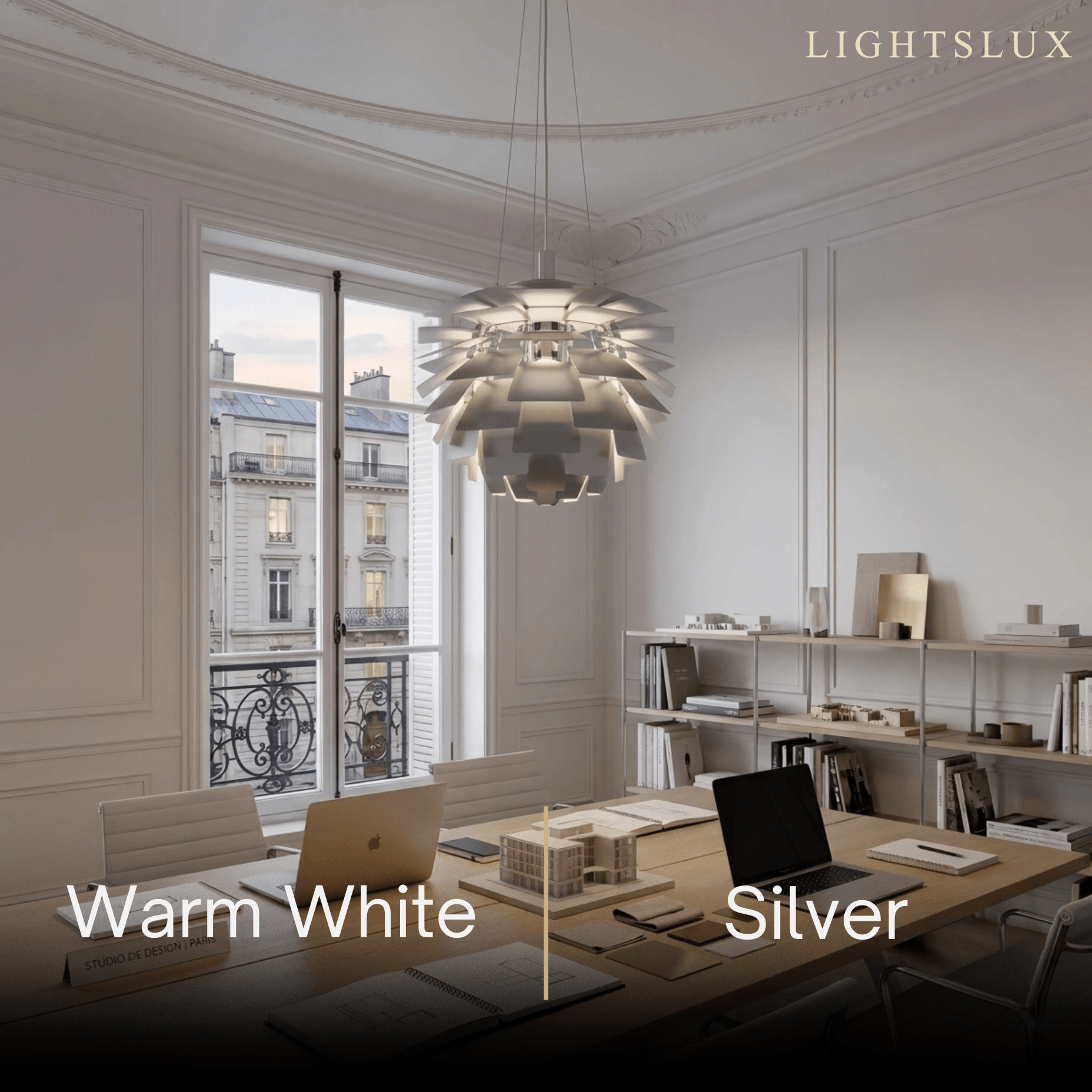 Vivara Nordic Aluminum Pendant Light — Pinecone Design Siver/White/Black for Dining Room