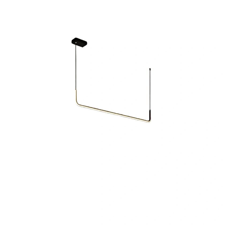 Arcato Minimalistische lineare Pendelleuchte – Schwarz/Gold Metall/Acryl für Esszimmer