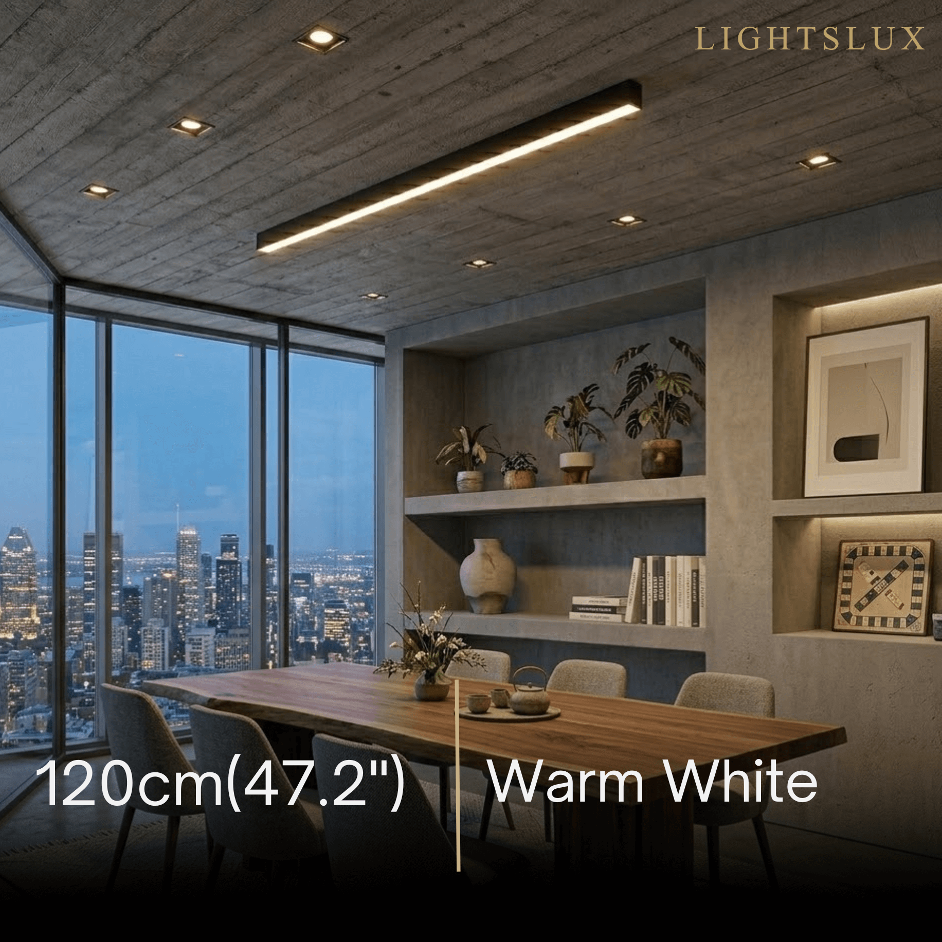 Arcato Minimalistische lineare LED-Deckenleuchte – Schwarz für das Wohnzimmer