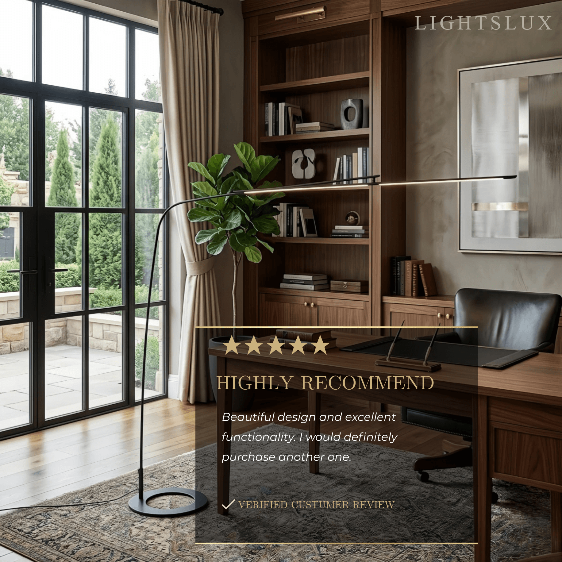 Arcato Modern Black Floor Lamp