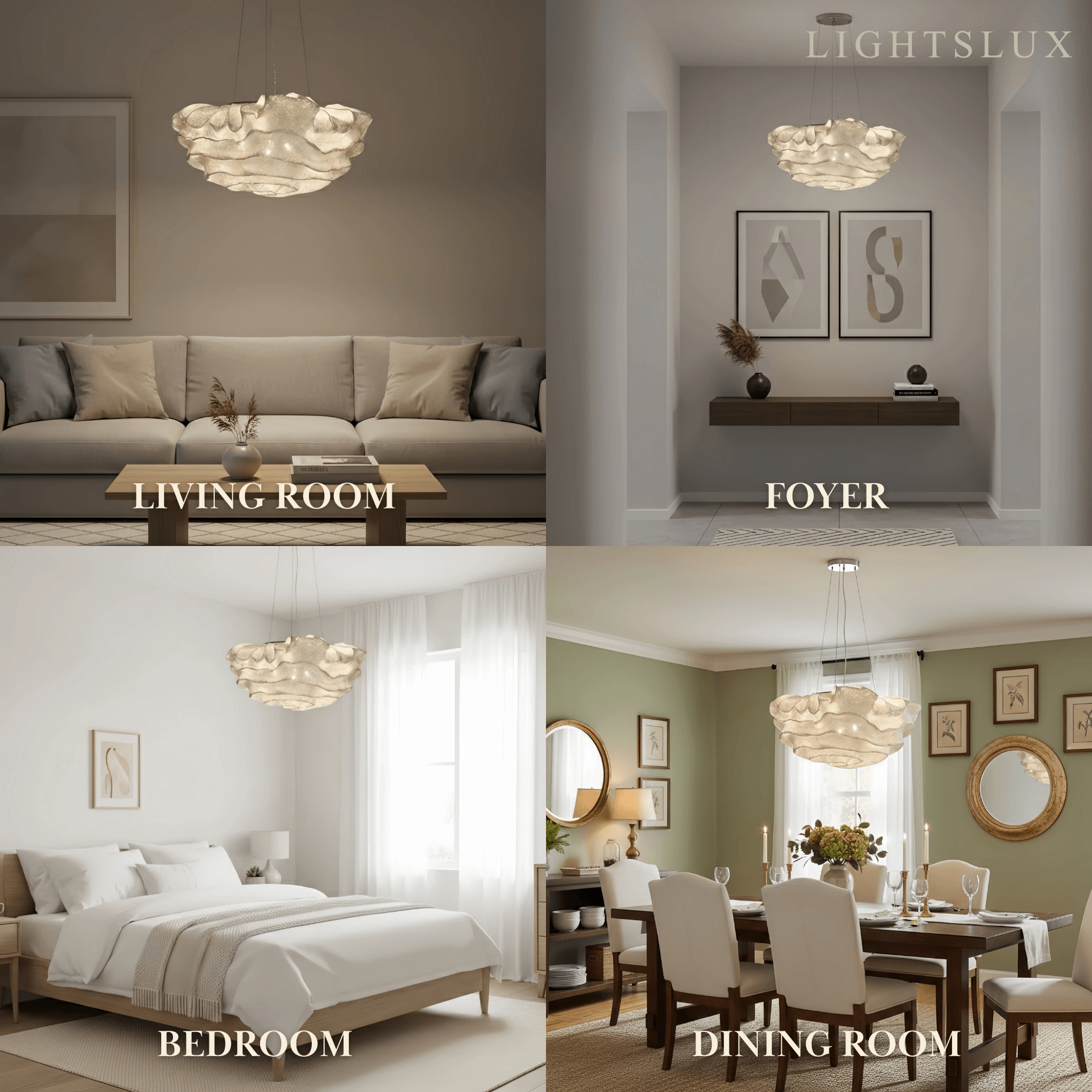 Excelis Art Deco Cloud-Shaped White Pendant Light