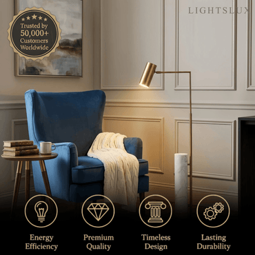 Velora Minimalist Gold Floor Lamp