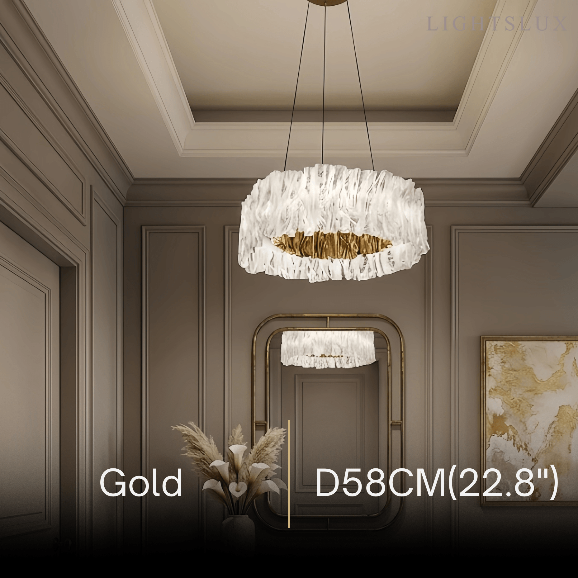 Pendant Light – White/Gold/Chrome Acrylic for Living Room