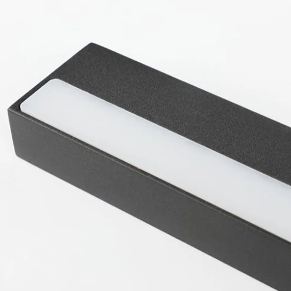 Arcato Minimalistische rechteckige Waschtischleuchte aus schwarzem Metall/Acryl für Bad/Schlafzimmer