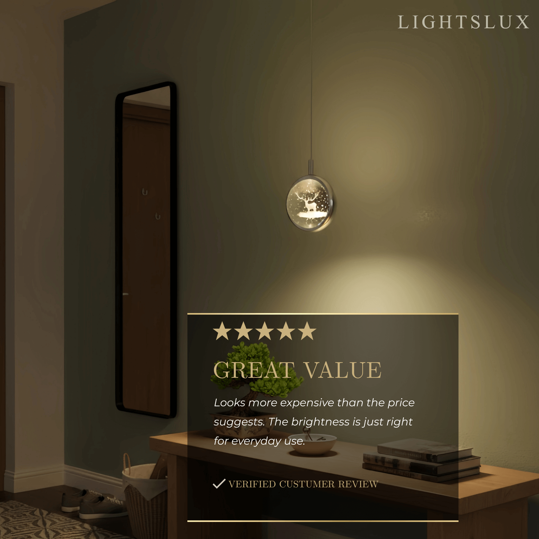 Vivara Art Deco Gold Pendant Light
