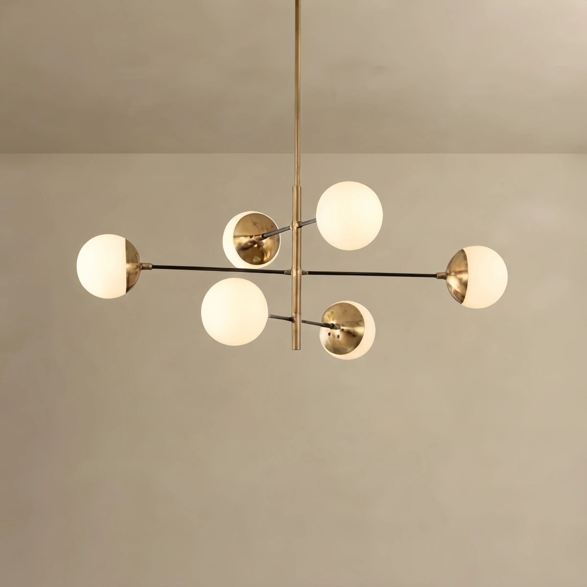 Nebula Nordic Gold Chandelier – Multi Globe Metal/Glass Light for Dining Room/Bedroom