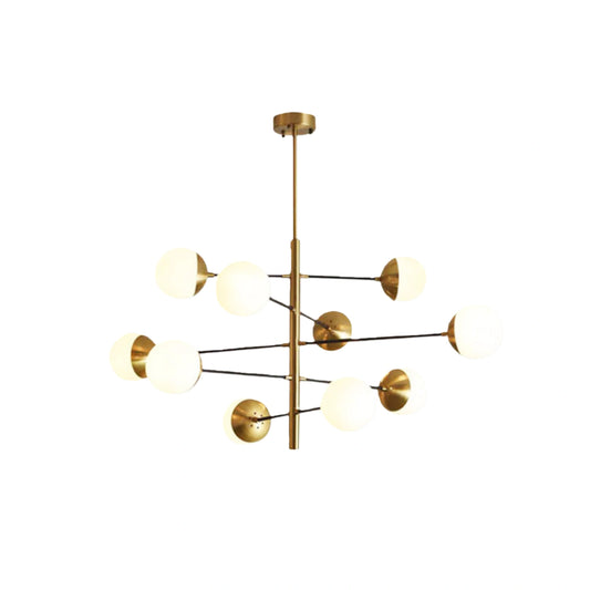 Nebula Nordic Gold Kronleuchter – Mehrkugelige Metall-/Glasleuchte für Esszimmer/Schlafzimmer