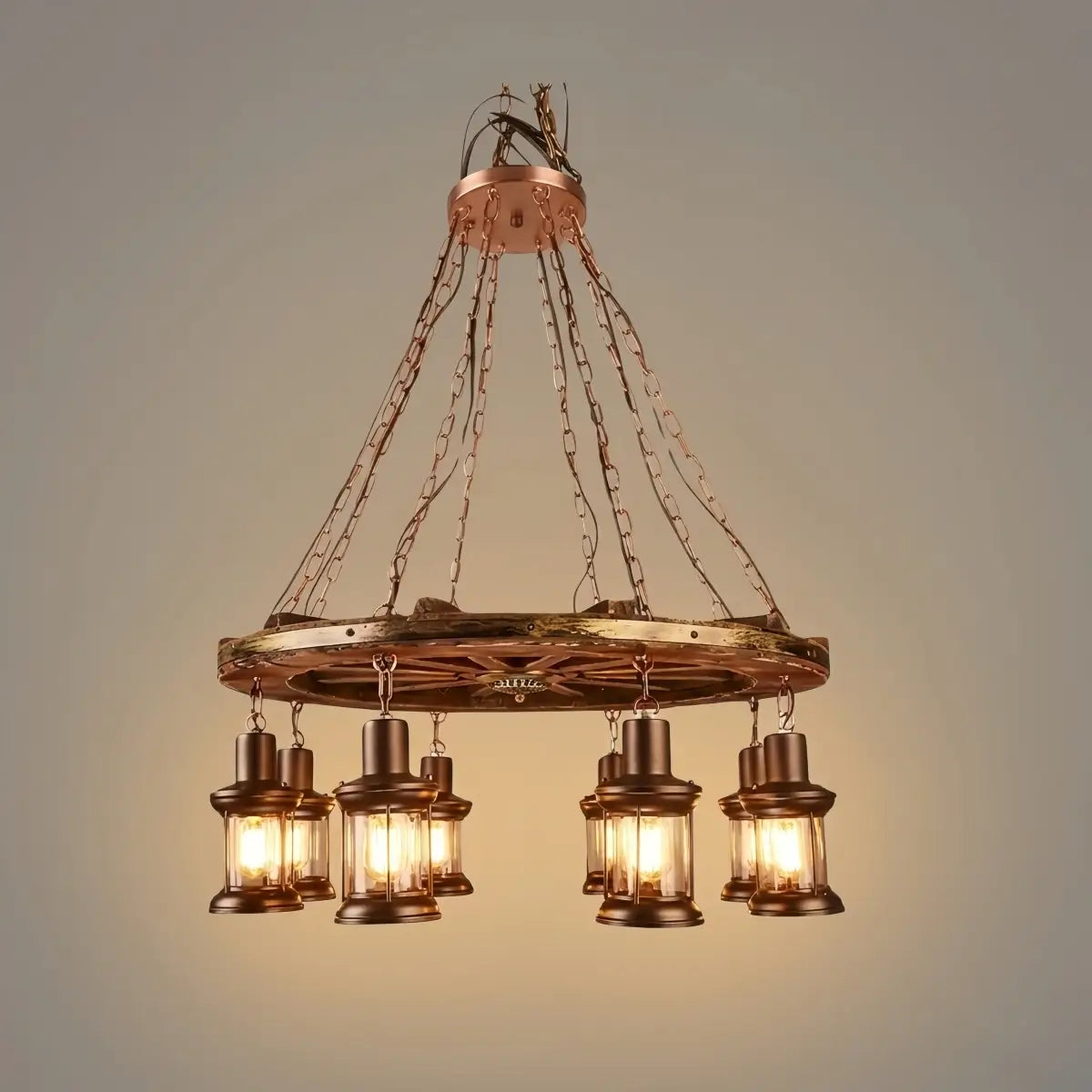 Irondale Vintage Ruder-Pendelleuchte — Holz & Metall im Industriestil für Küche/Esszimmer