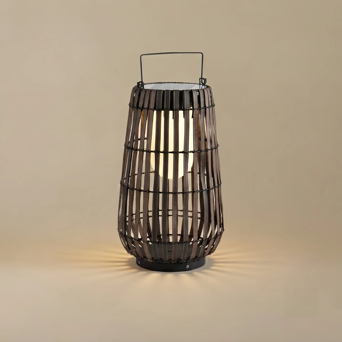 Wooden Path Lamp - Brown/Gray Solar Light for Outdoor Garden