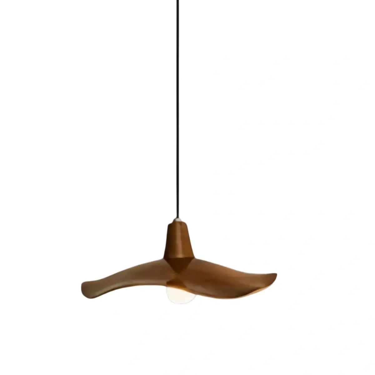 Wave Pendant Light – Mahogany Resin & Metal Design