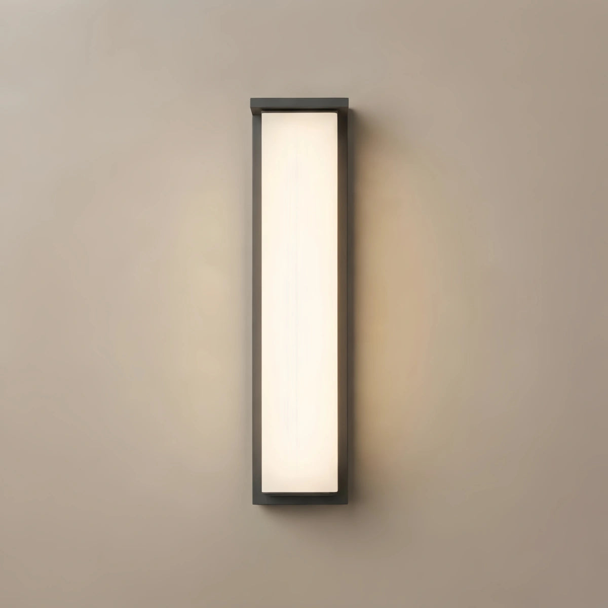 Irondale Modern Rectangular Outdoor Wall Lamp – Black Metal/Acrylic for Garden