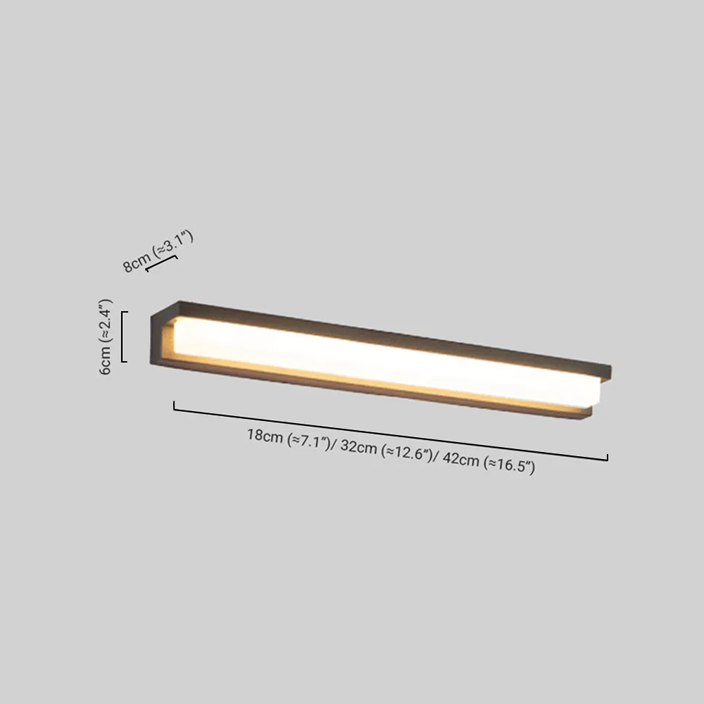 Modern Outdoor Wall Lamp - Black Metal & Acrylic Rectangular Design for Garden
