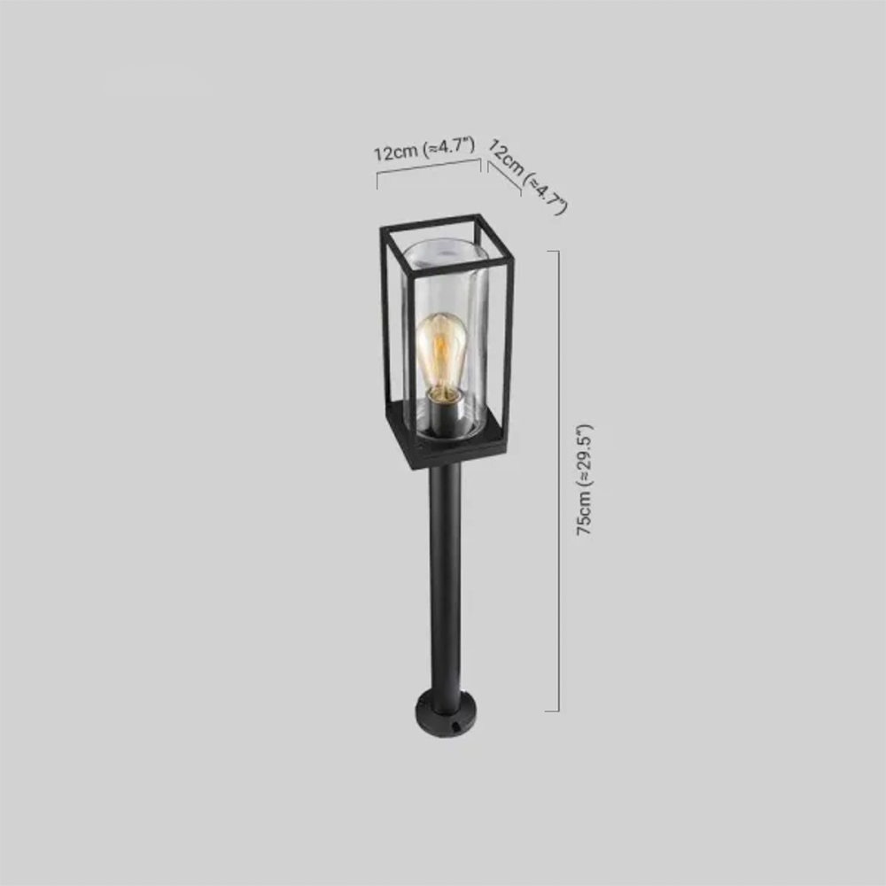 Modern Rectangular Outdoor Pathway Light Dimension