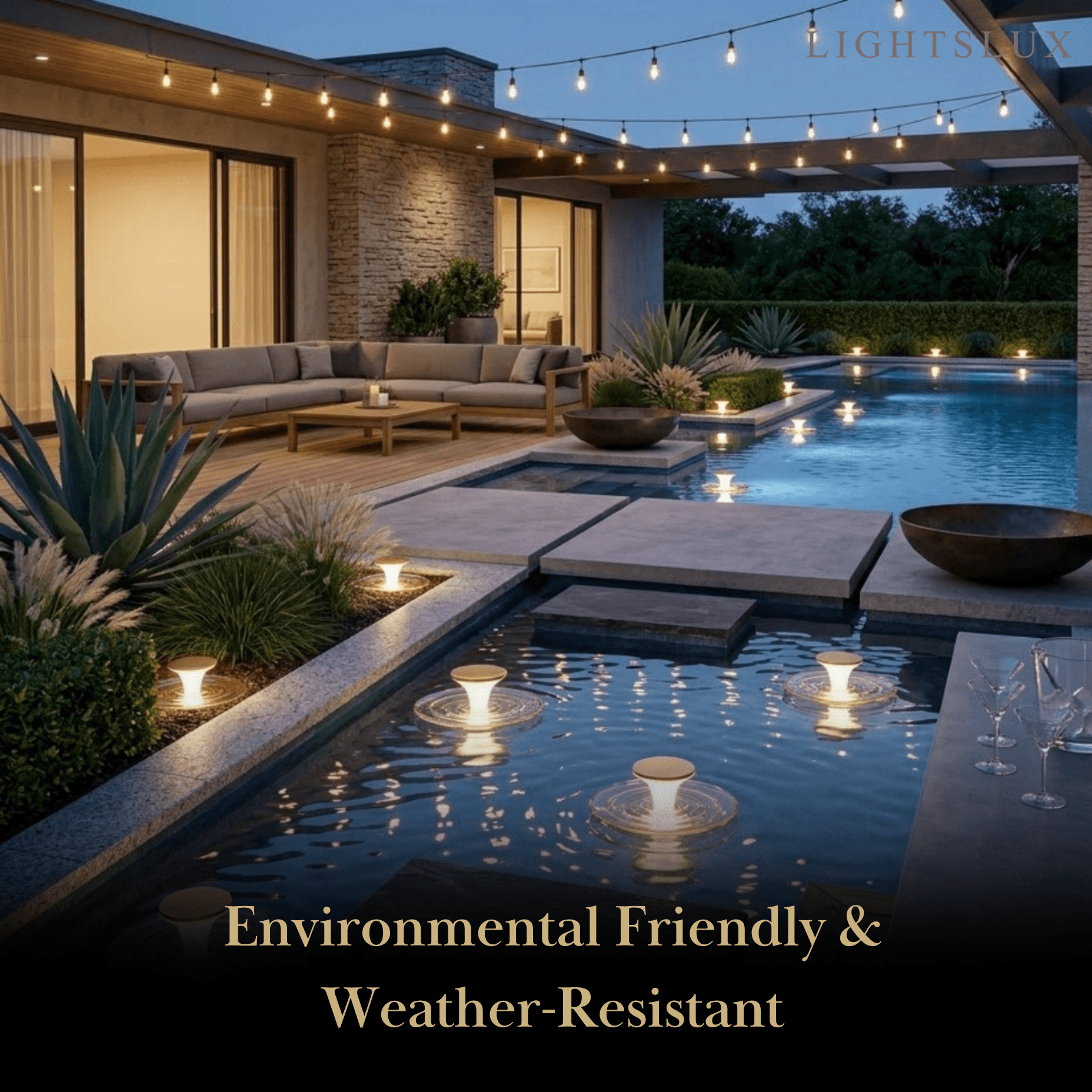 Stellar Modern Solar Outdoor Ground Lamp - Round