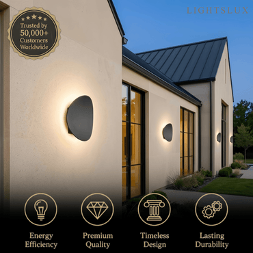 Velora Minimalist Pebble Outdoor Wall Lamp