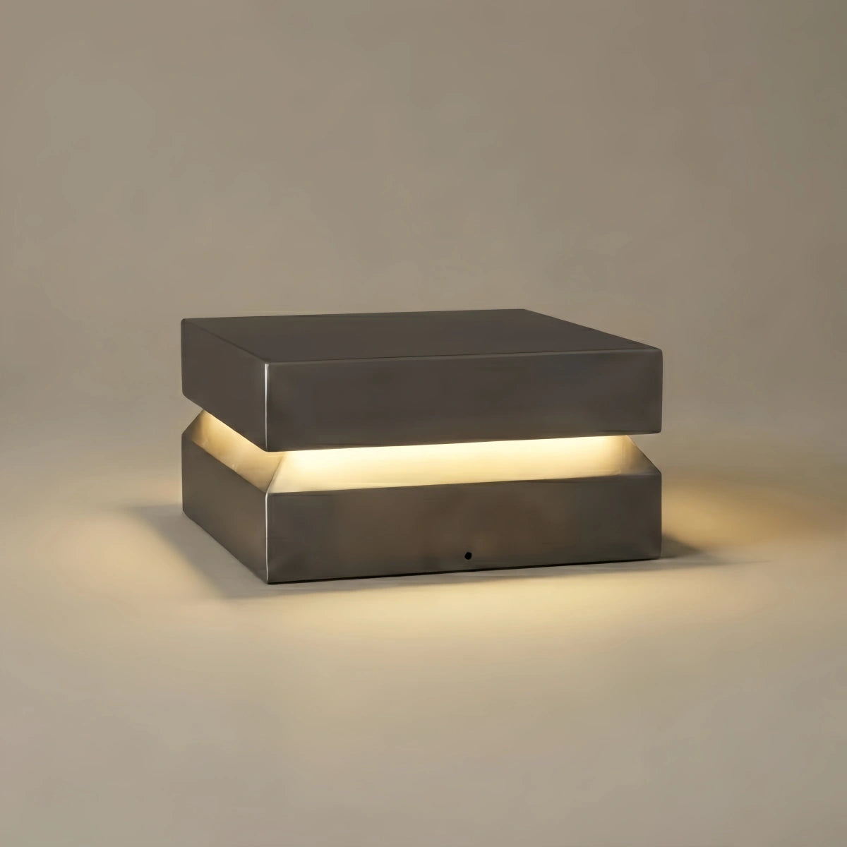 Arcato Modern Concave Solar Outdoor Pillar Lights – Black Metal for Garden/Pathway