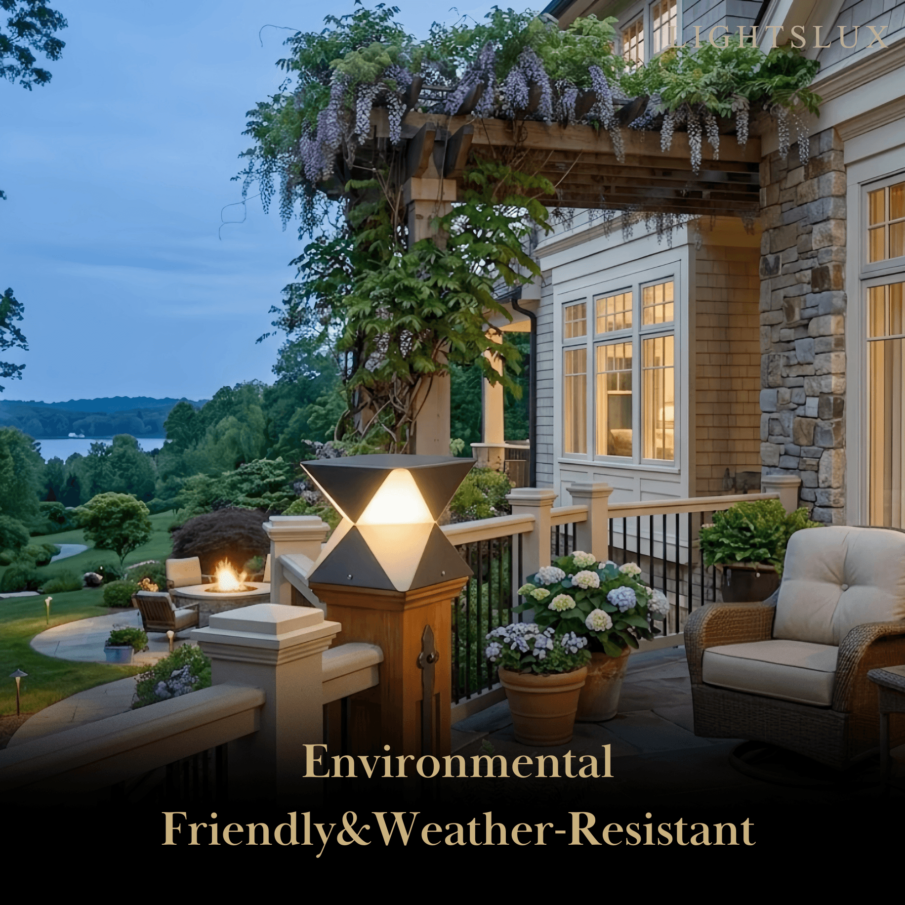 Modern Geometric Outdoor Floor Lamp