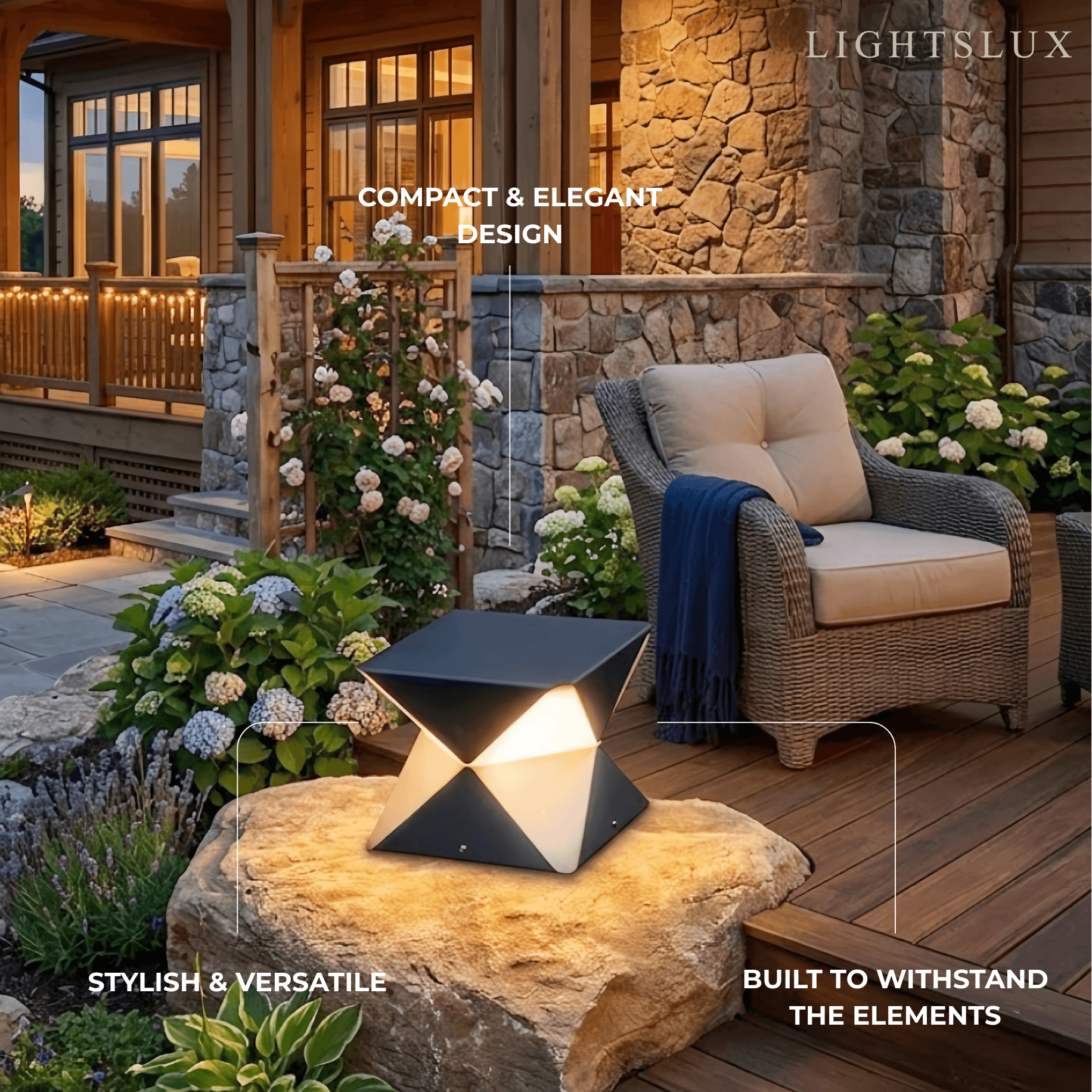Modern Geometric Outdoor Floor Lamp