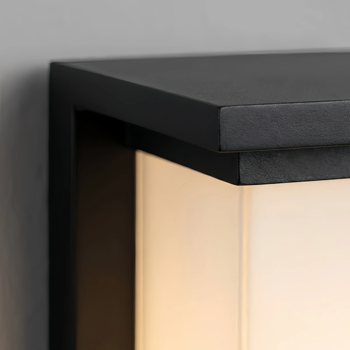 Arcato Moderne rechteckige Außenwandleuchte – Schwarzes Metall/Acryl für die Terrasse