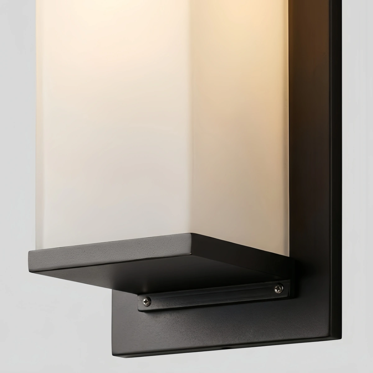 Arcato Moderne rechteckige Außenwandleuchte – Schwarzes Metall/Acryl für die Terrasse