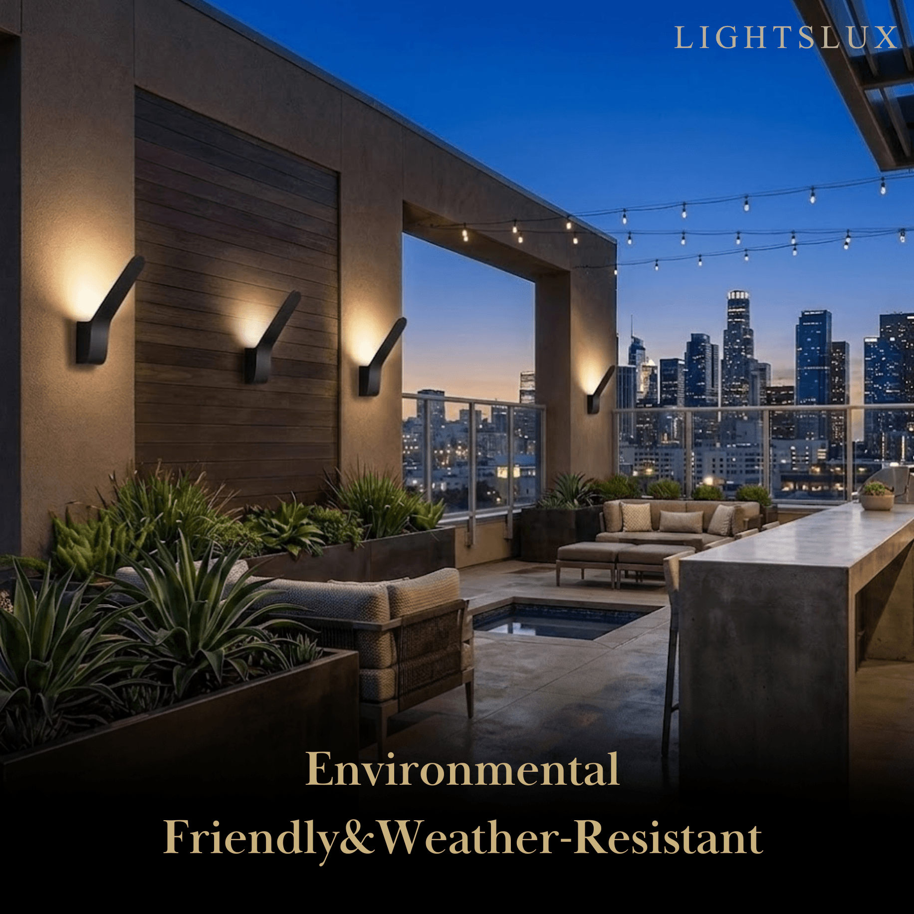 Arcato Modern Tilted Linear Outdoor Wall Lamp