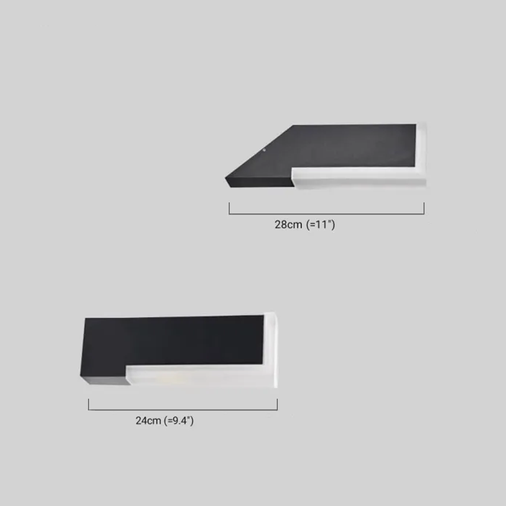 Modern Outdoor Wall Lamp - Black Metal & Acrylic
