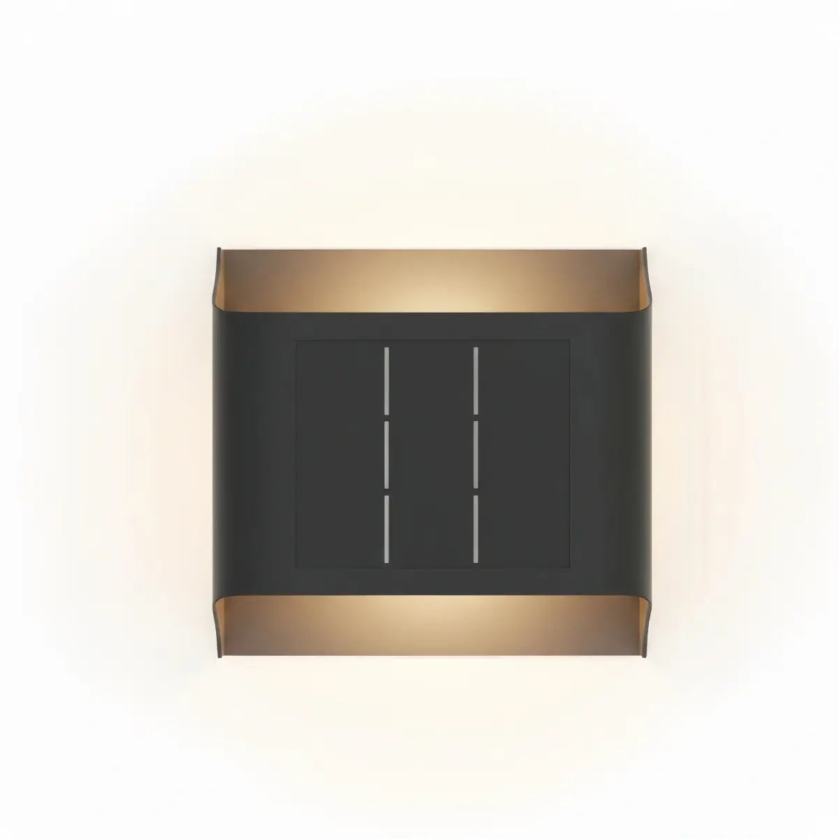 Irondale Modern Solar Sensor Wall Lamp – Black Metal Courtyard/Garden