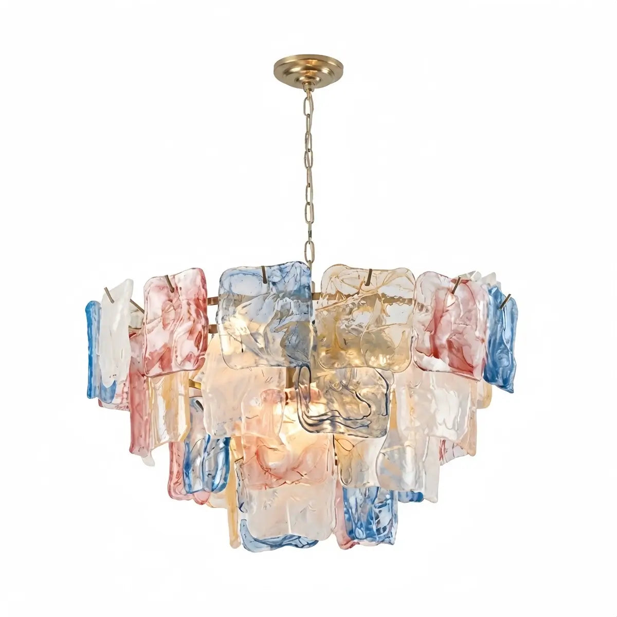 Excelis Luxury Branch-Style Tiered Chandelier— Metal & Glass Multicolor for Dining Room