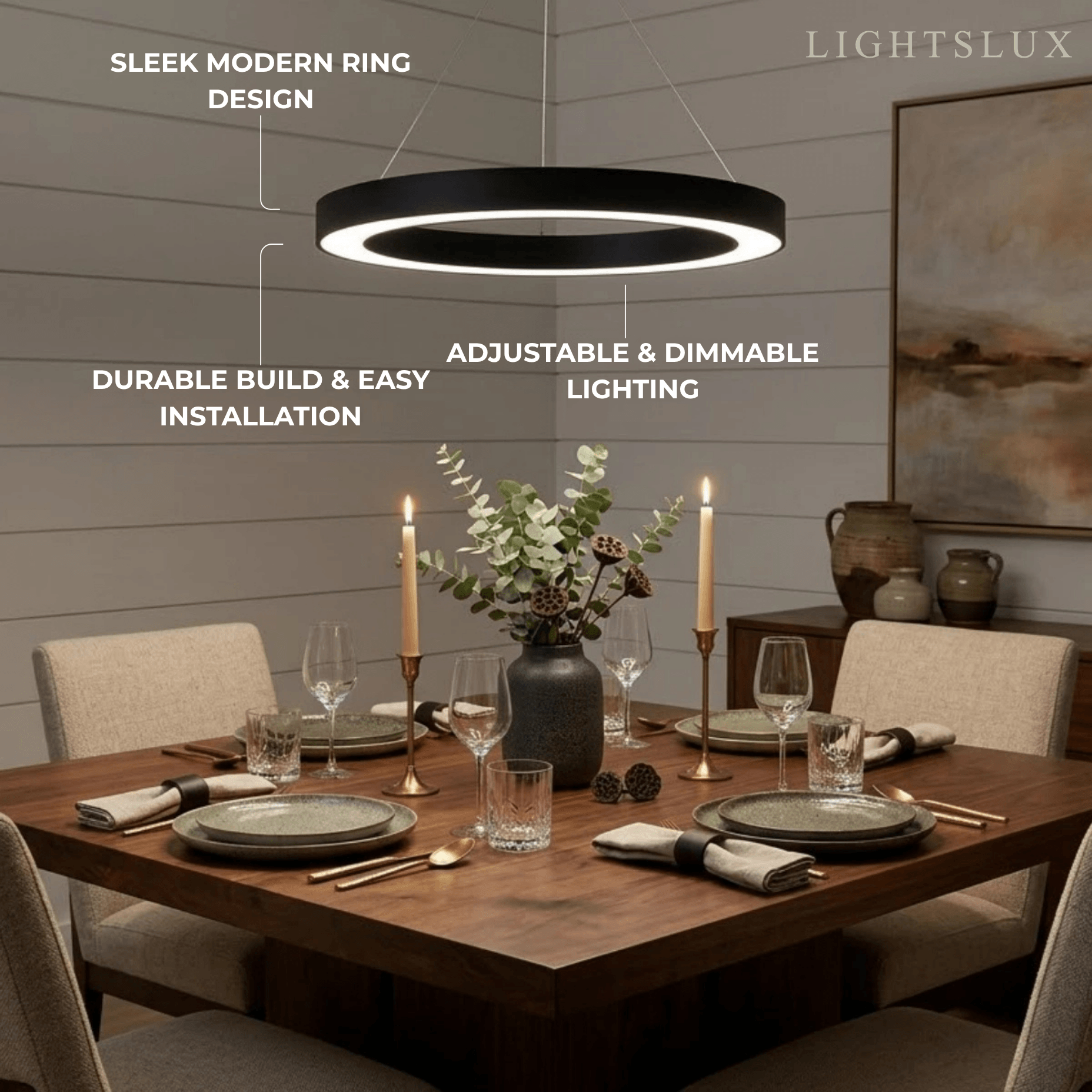 Embrace Modern Ring Pendant Light