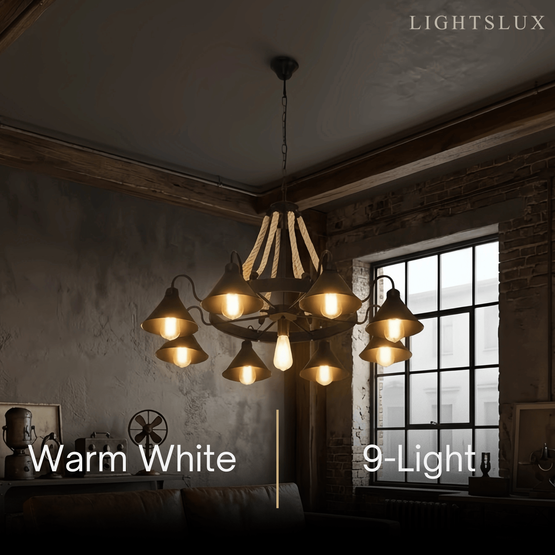 Industrial Ring Chandelier - Black Metal