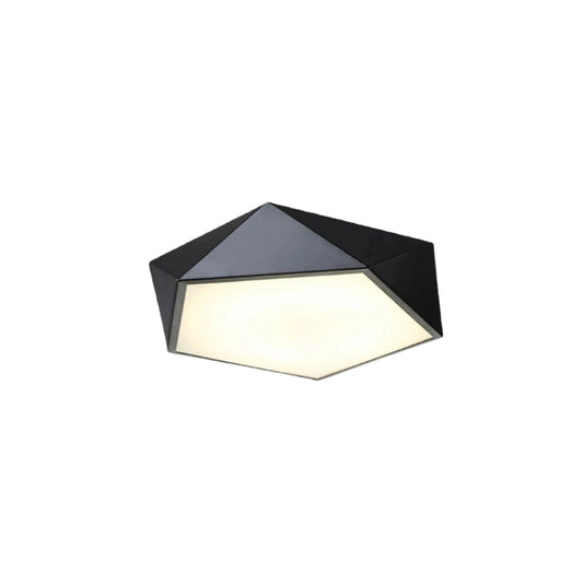 Arcato Klassische schwarze polygonale Deckenleuchte – Metallleuchte fürs Schlafzimmer