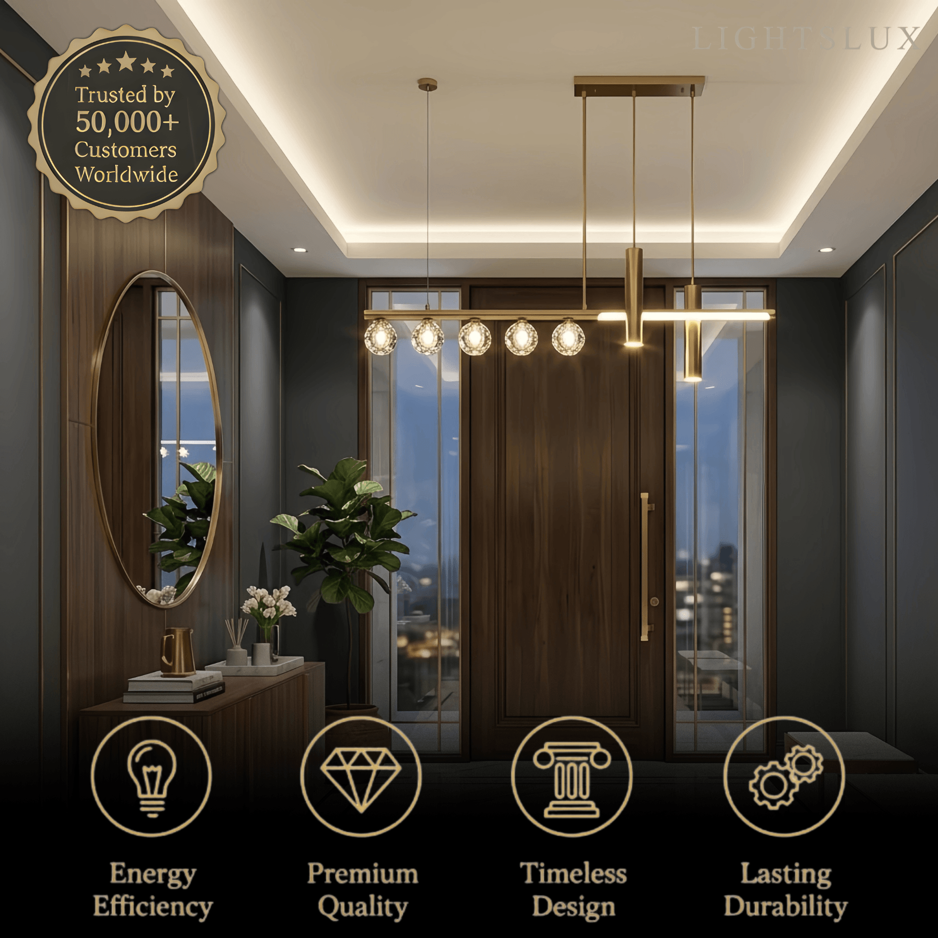 Excelis Modern Crystal Pendant Light