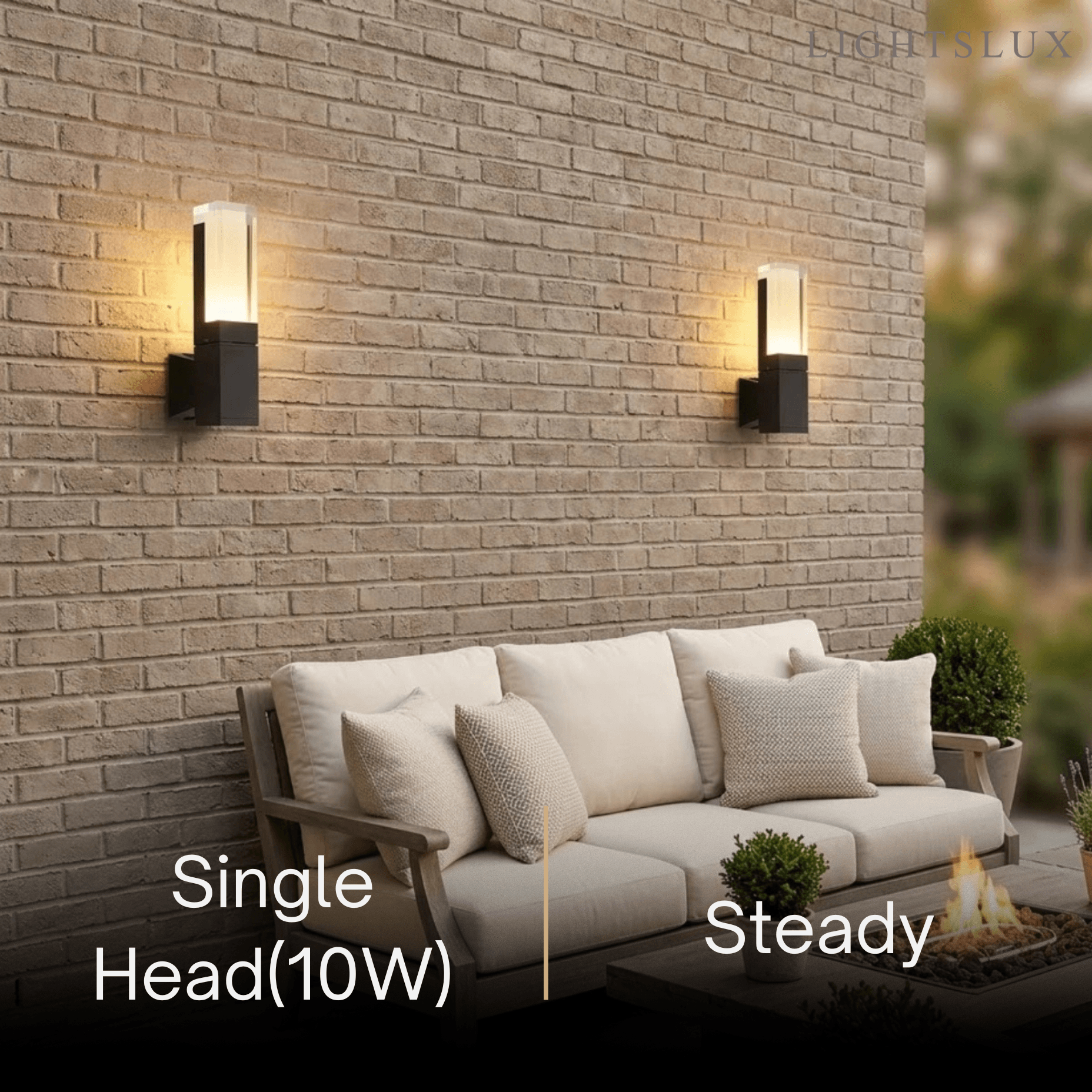 Arcato Modern Rectangle Wall Sconce - Black Metal for Garden/Outdoor Spaces