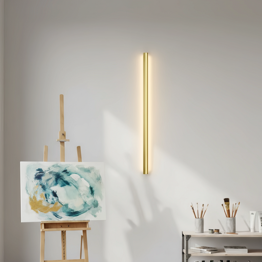 Arcato Minimalistische lineare LED-Wandleuchte – Schwarz/Gold für Schlafzimmer/Wohnzimmer