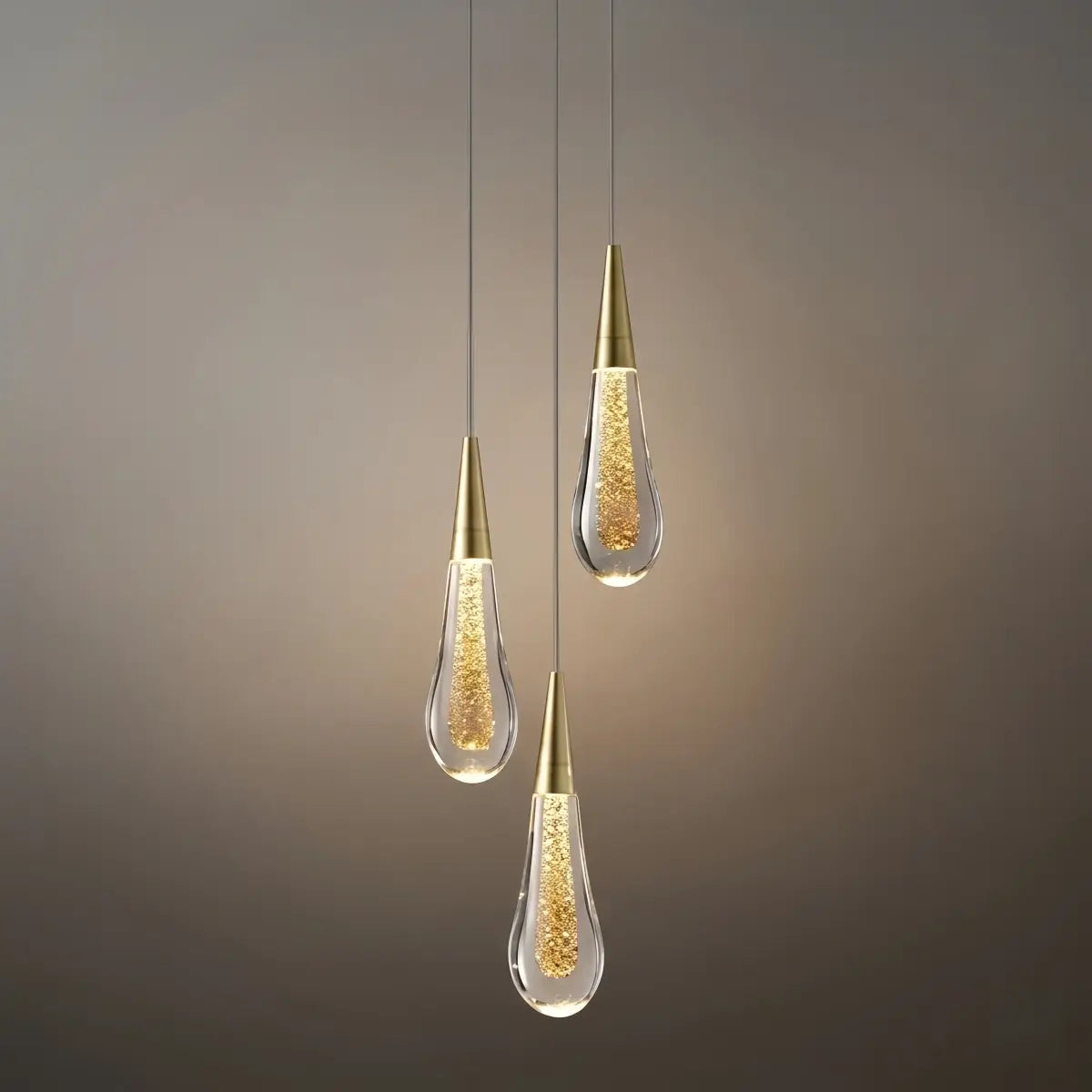 Excelis Art Deco Teardrop Pendant Light - Gold