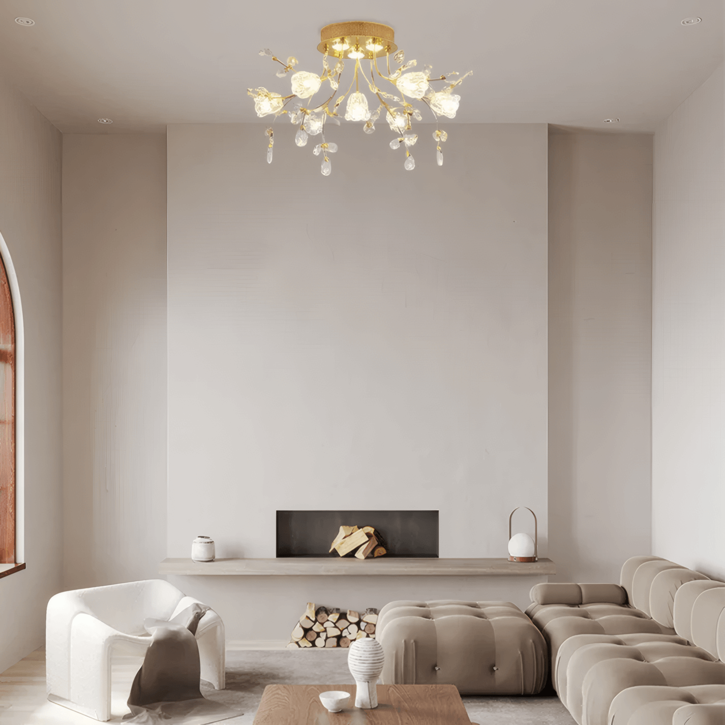 Metal & Glass Fixture Living Room/Bedroom