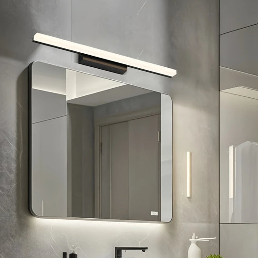Arcato Minimalistische lineare Wandleuchte für Badezimmer – IP44 Metall in Schwarz/Chrom