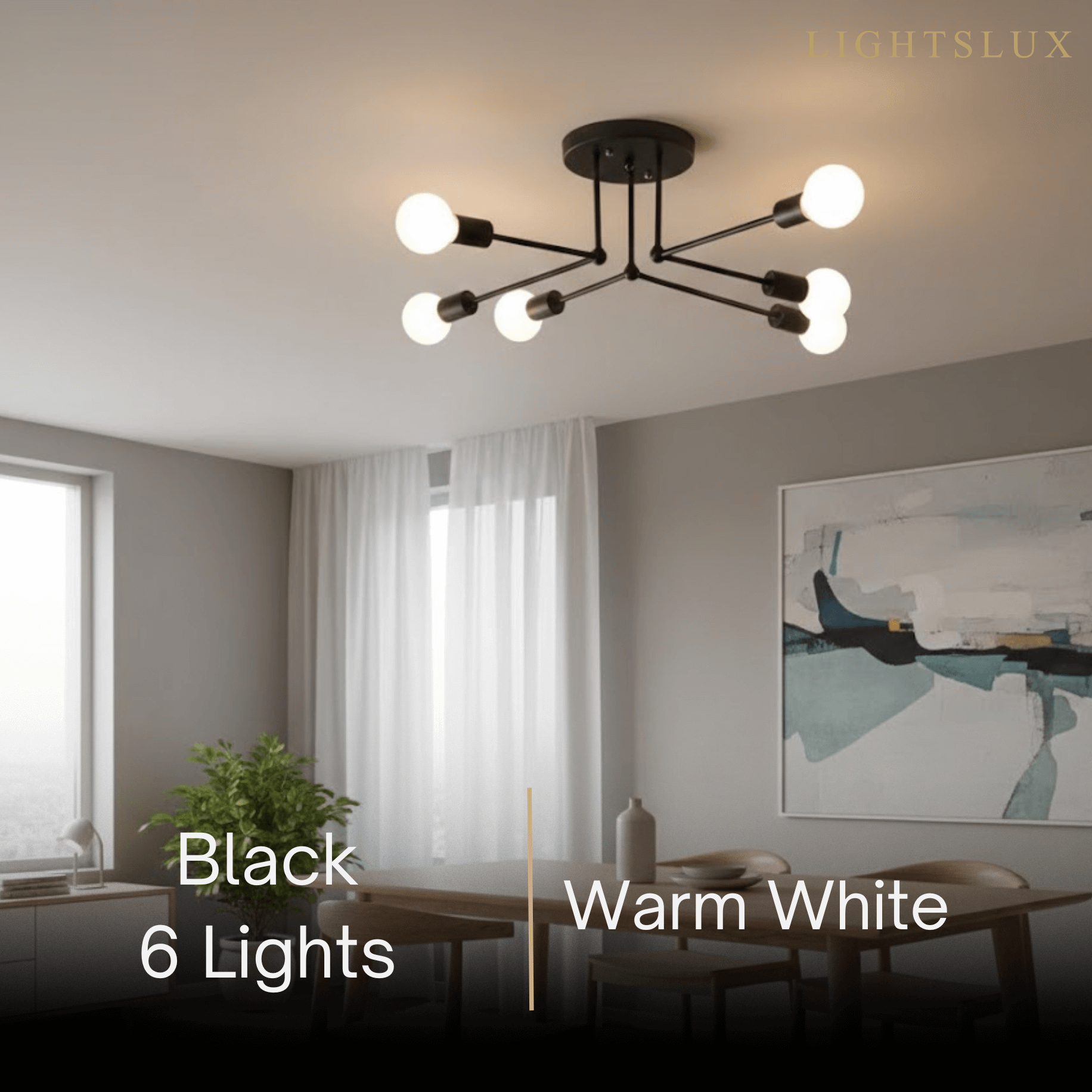 Nebula Royal Gold/Black LED Chandelier – Elegant Lighting for Living Room/Bedroom