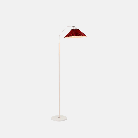 Minimalist Modern Floor Lamp — Pleated Metal/Fabric