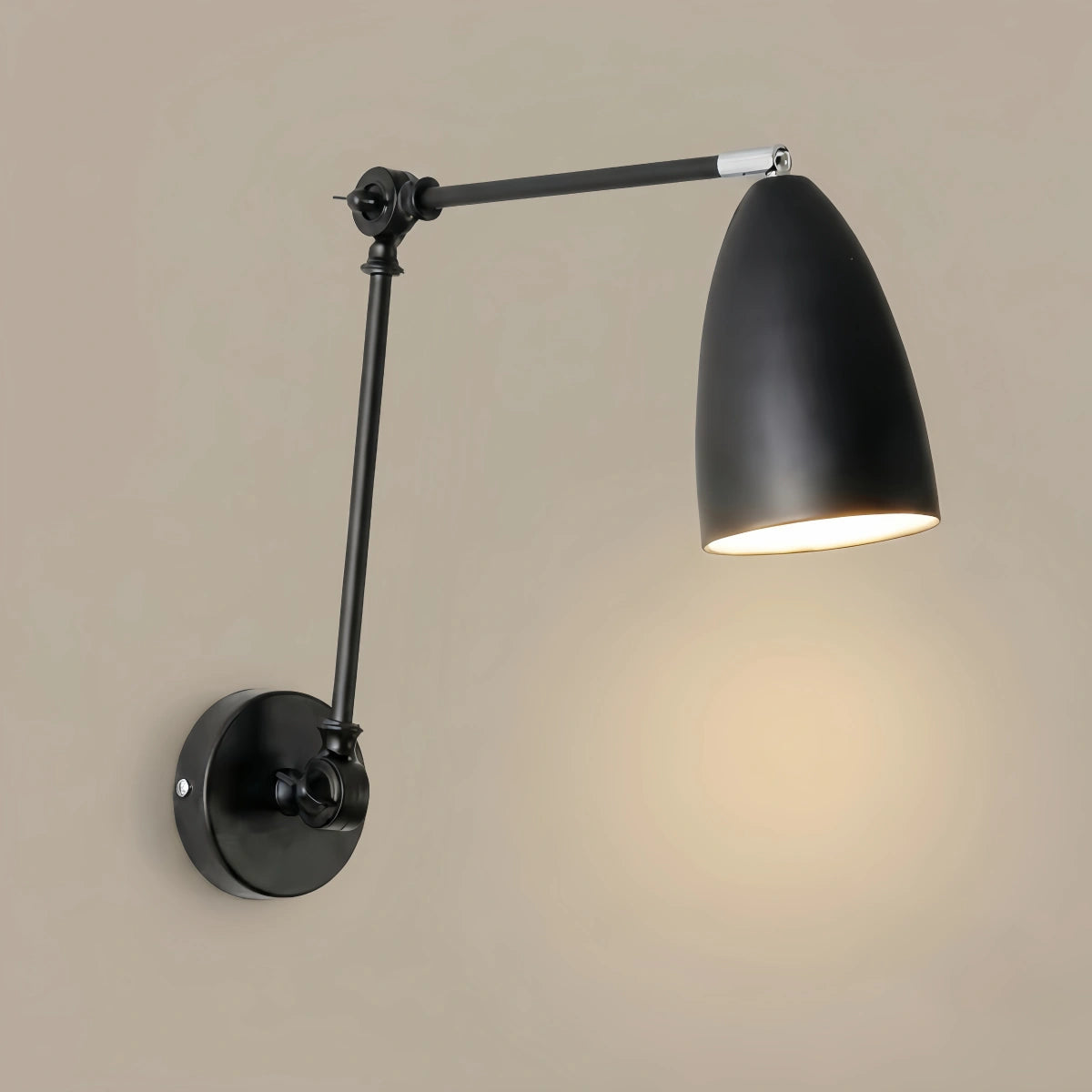 Irondale Industrial Adjustable Wall Lamp - Black/White/Nickel Metal Living Room