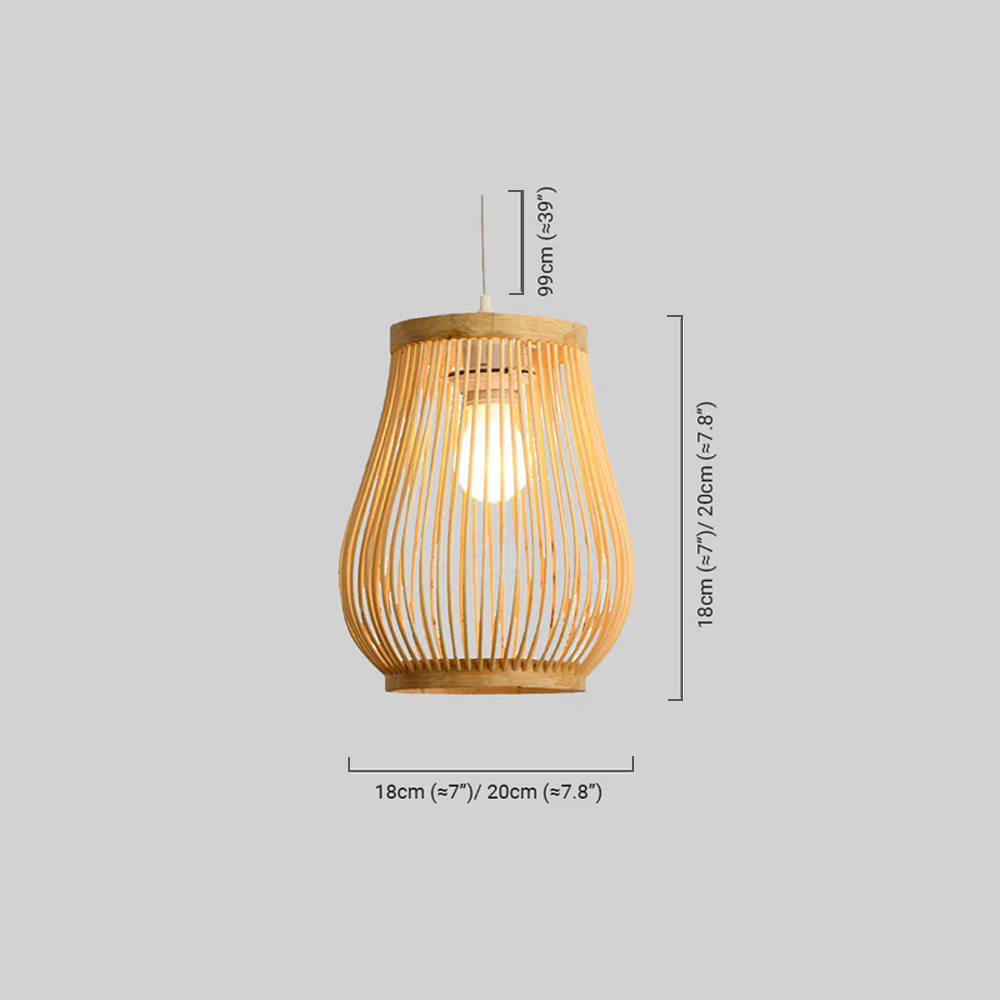 Bamburo Rustic Handwoven Rattan Pendant Light -- Natural
